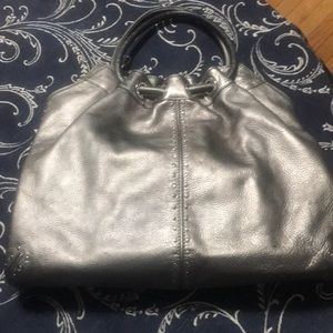Silver slightly used  leather Kors bag!!
